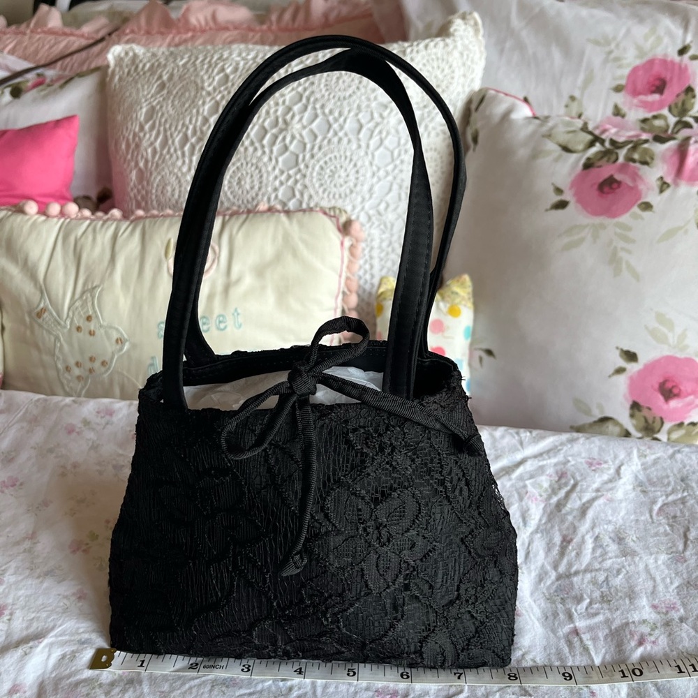 Elegant Black Lace Handbag